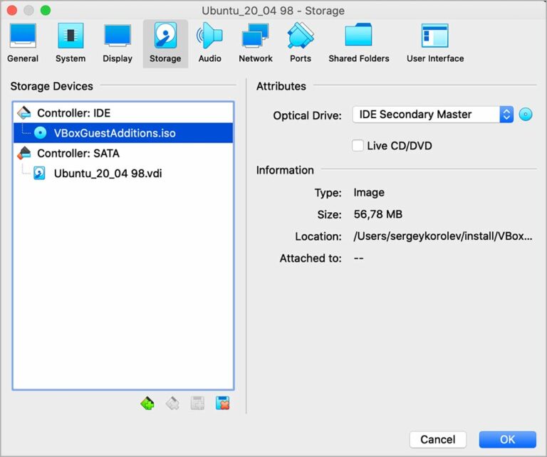 add optical drive virtualbox guest additions ubuntu