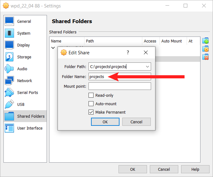 Get the Shared Folder Name